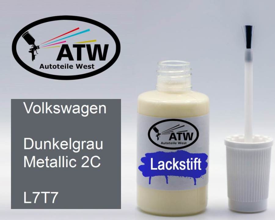 Volkswagen, Dunkelgrau Metallic 2C, L7T7: 20ml Lackstift, von ATW Autoteile West.